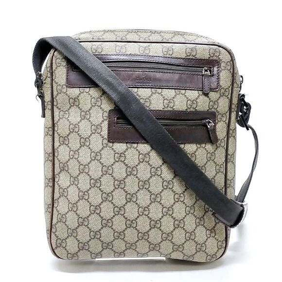 GUCCI GG Supreme Coated Canvas and Leather Crossbody Messenger Bag VINTAGE - Picture 11 of 17